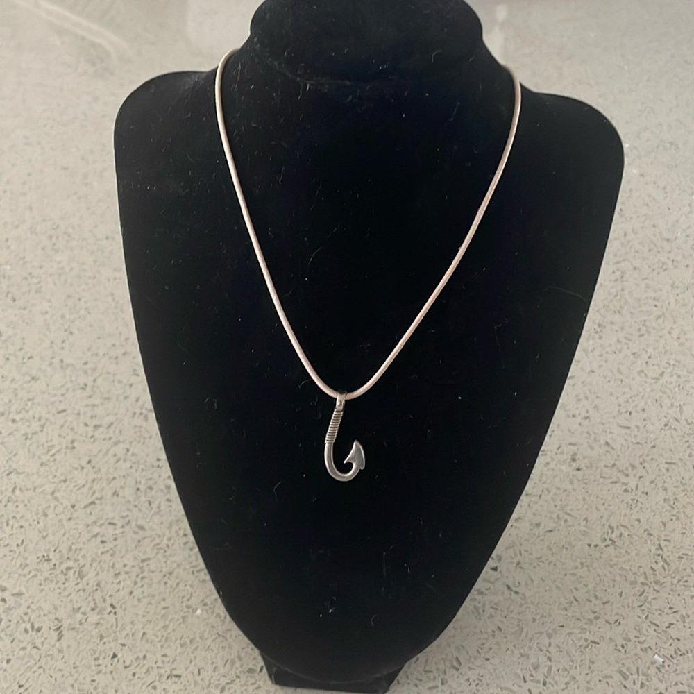 Silver Hook Pendant Necklace